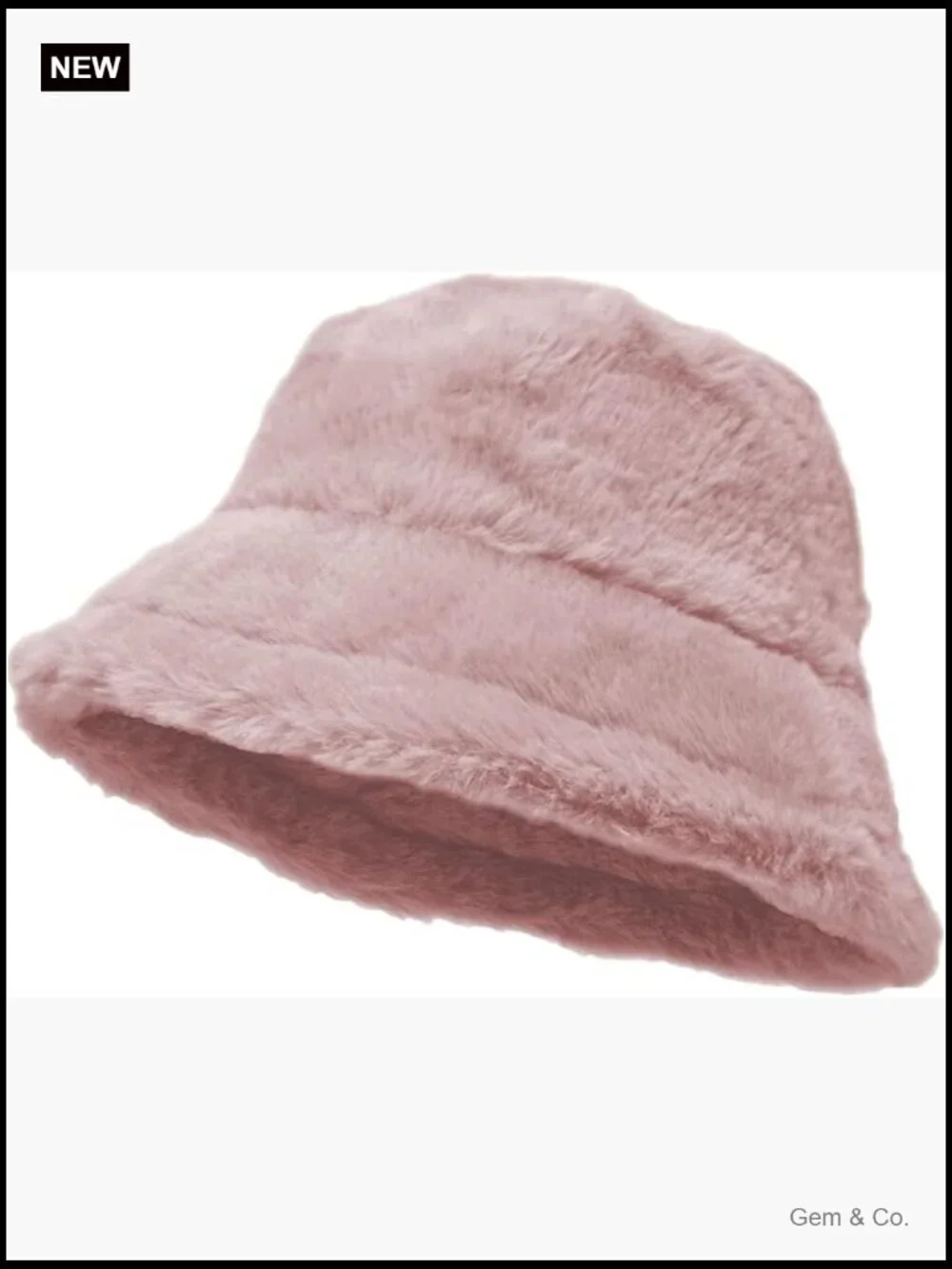 Faux Fur Bucket Hat Warm Winter Fluffy Wide Brim Adjustable Unlined